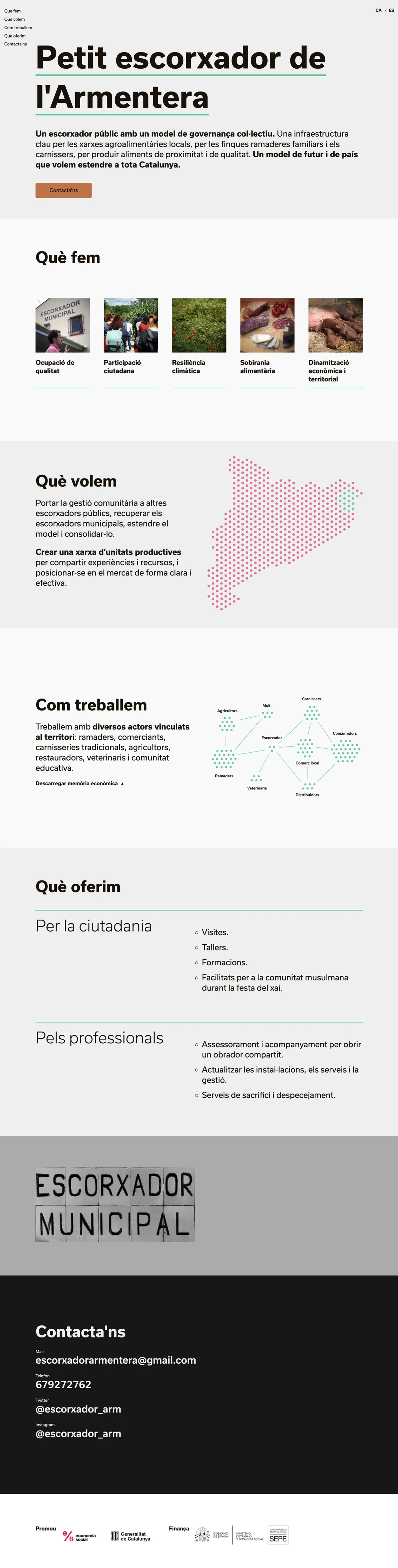 pantalla inici escriptori escorxador armentera
