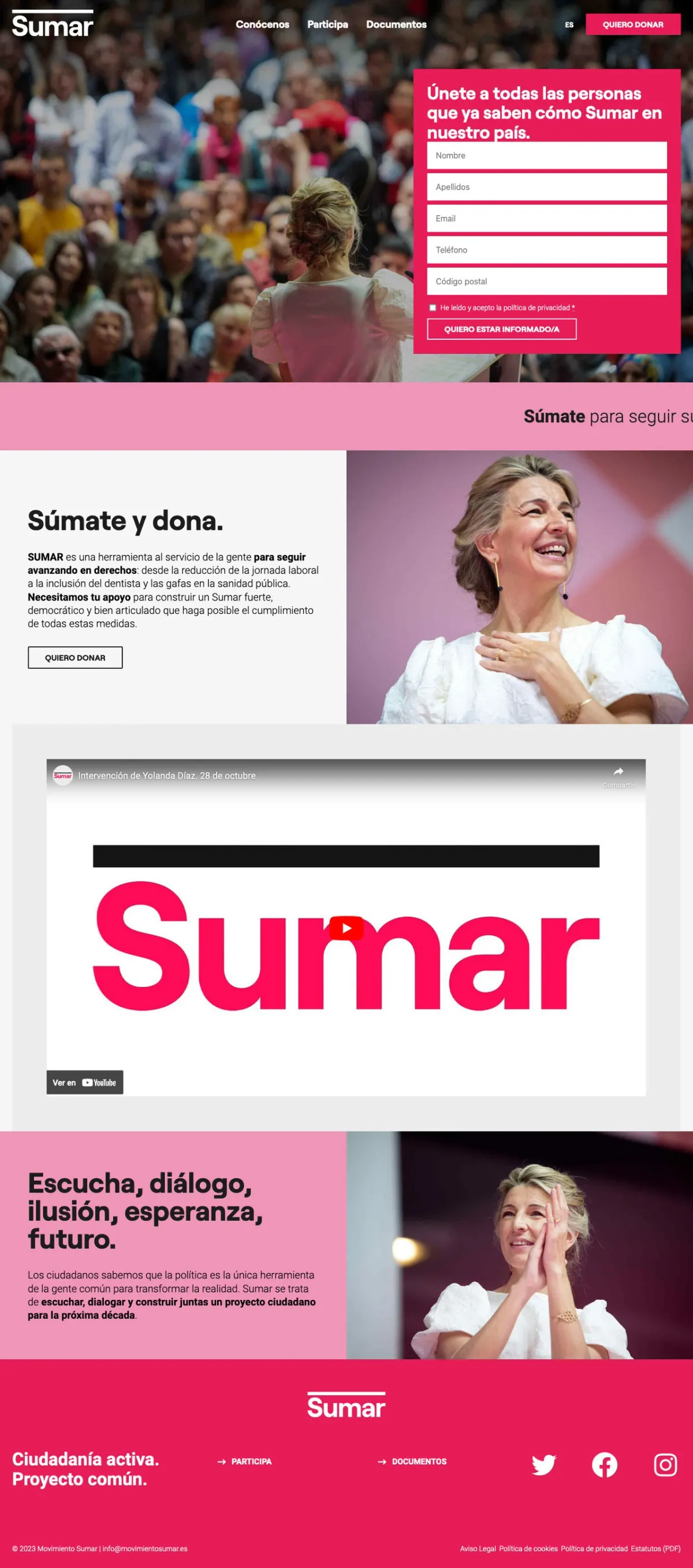 pantalla inicio escritorio Sumar